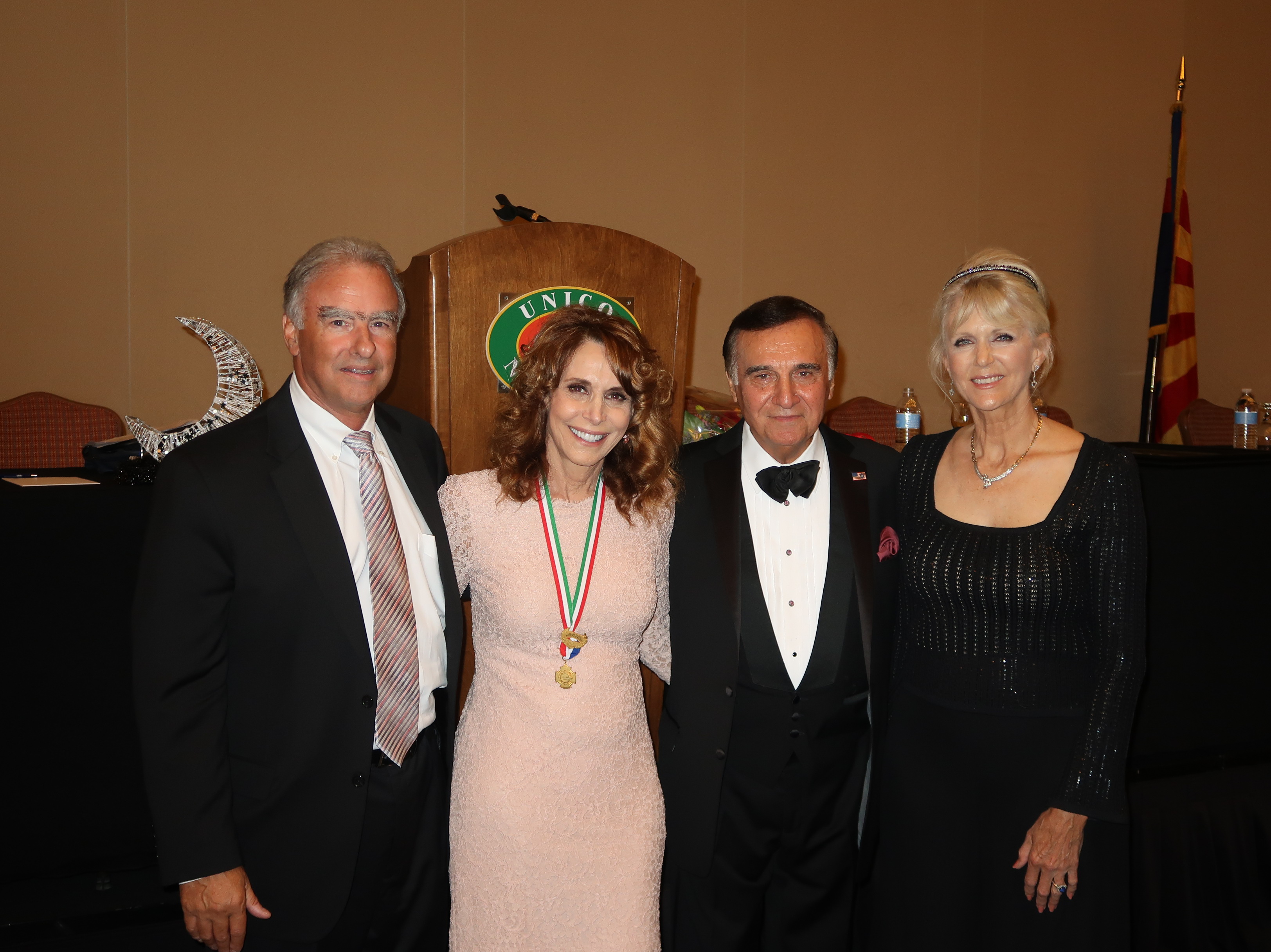 Dr. Cappello wearing her UNICO medal with UNICO officers and guests