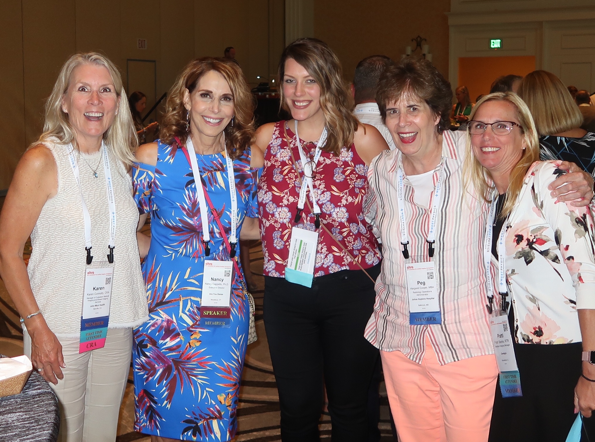 Dr. Cappello with breast imaging professionals wearing conference badges
